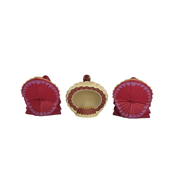 Vintage Hallmark Plastic Turkey Pilgrim Figurines Thanksgiving Decor Miniatures - Picture 6 of 9